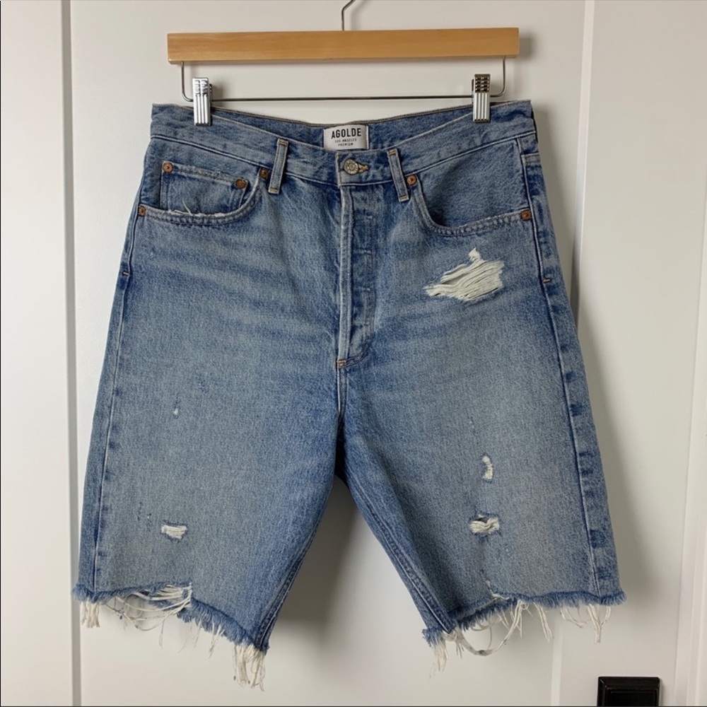AGOLDE 90s Bermuda Denim Shorts - Siren